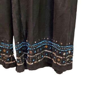 Kaktus New Boho Festival Beaded & Sequined Wide‎ Leg Crop Pants Size S